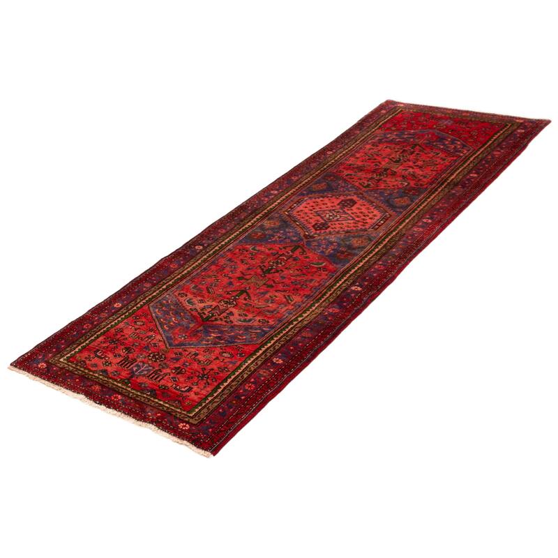 ECARPETGALLERY Hand-knotted Andelz Red Wool Rug - 3'7 x 10'10