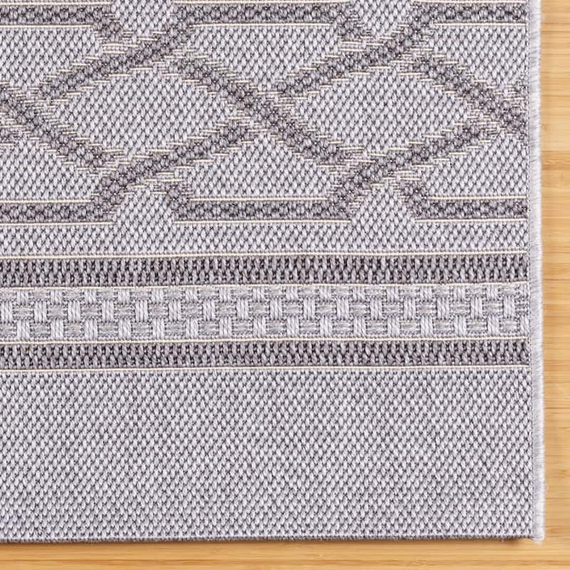 Gertmenian Calypso Biella Modern Bohemian Gray Flatweave Indoor/ Outdoor Area Rug