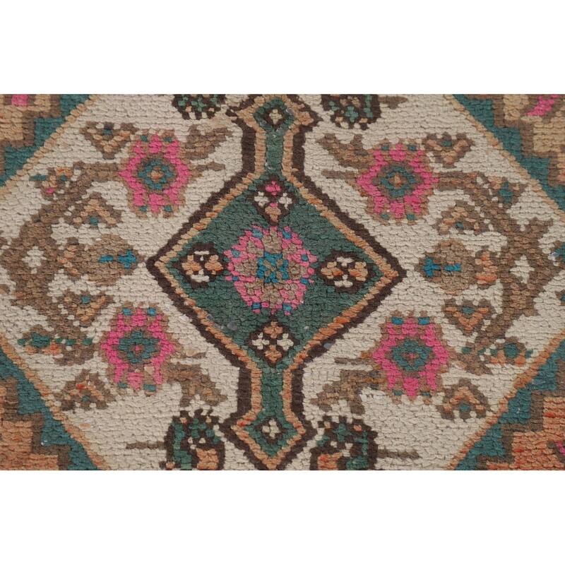 Geometric Hamedan Persian Vintage Area Rug Handmade Wool Carpet - 6'7"x 10'4"