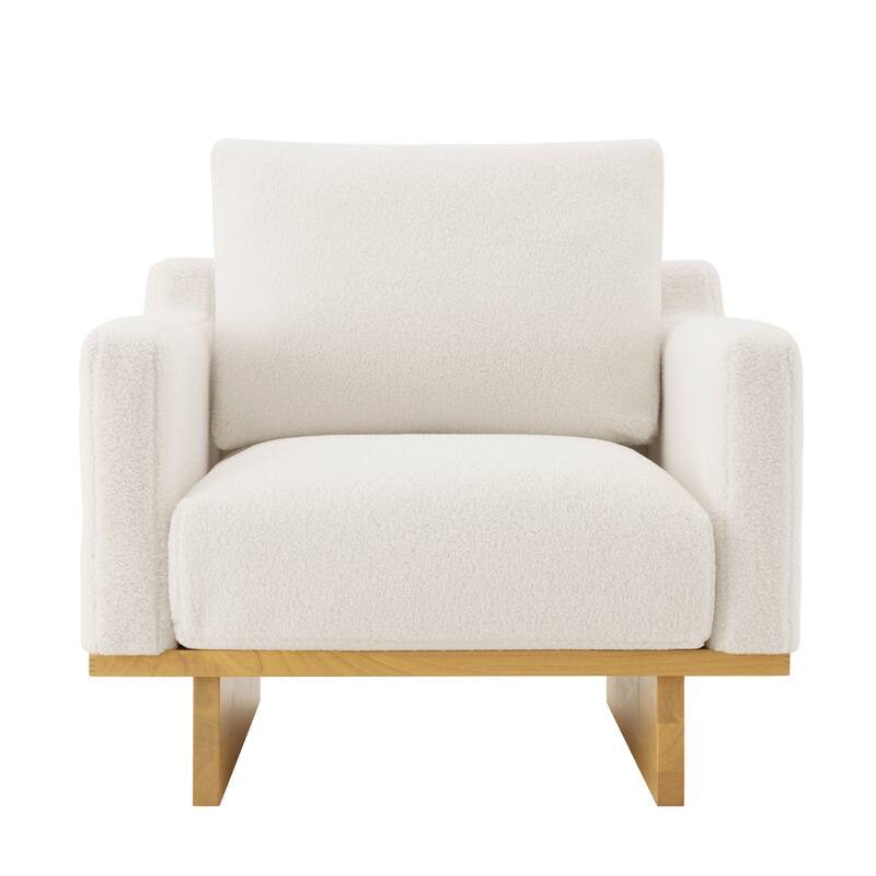 Christopher Knight Home - Modern Wooden Upholstered Accent Chair with Ergonomic Comfort