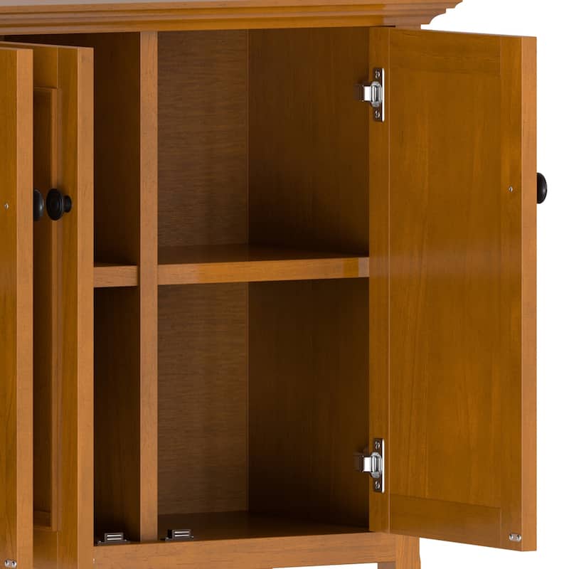 WYNDENHALL Halifax SOLID WOOD 66" Wide Transitional Wide 4Door Storage Cabinet - 18"d x 66" w x 34"h