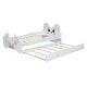 preview thumbnail 22 of 22, Cartoon Twin Size Platform Bed with Trundle and Cute Headboard, Kids Bed Frame with Sturdy Wood Construction, Pink
