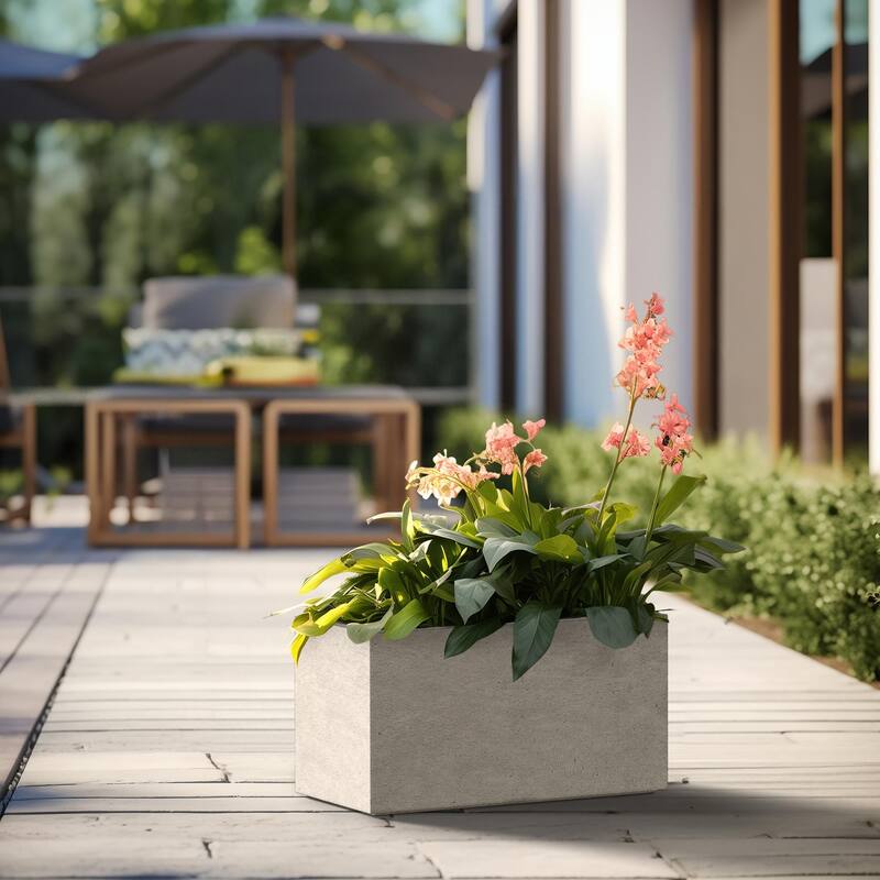 Tall Concrete Rectangle Plant Boxes / Large Indoor and Outdoor Flower Planters