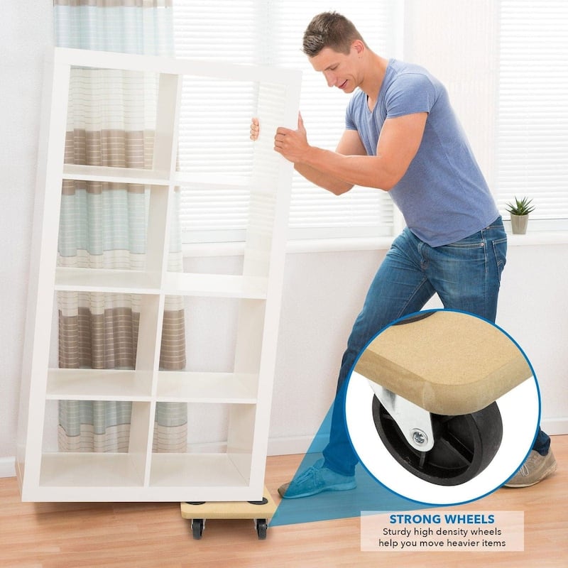 Mount-It! Small Platform Wooden Mover Dolly