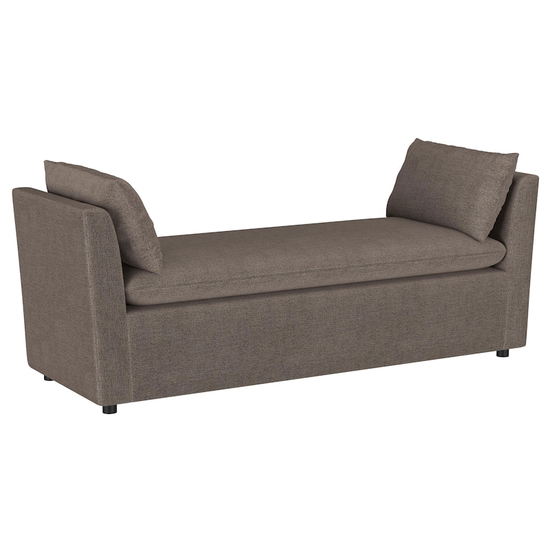 Robin Upholstered Accent Bench with Armrests Brown - 64.25'' X 22.50'' X 24.75'' - Brown