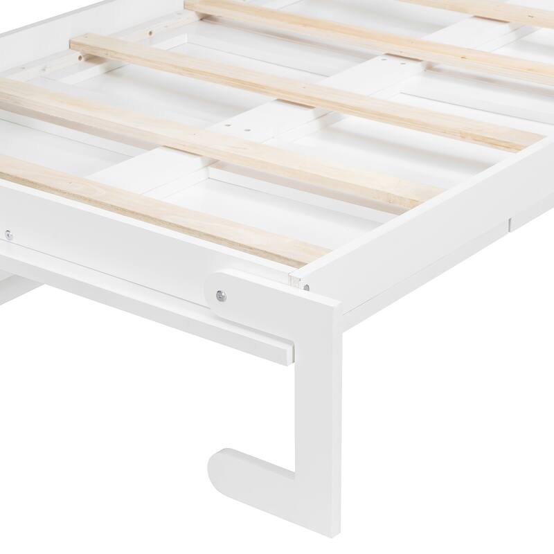 Side-Folding Printed Murphy Bed with LED and USB