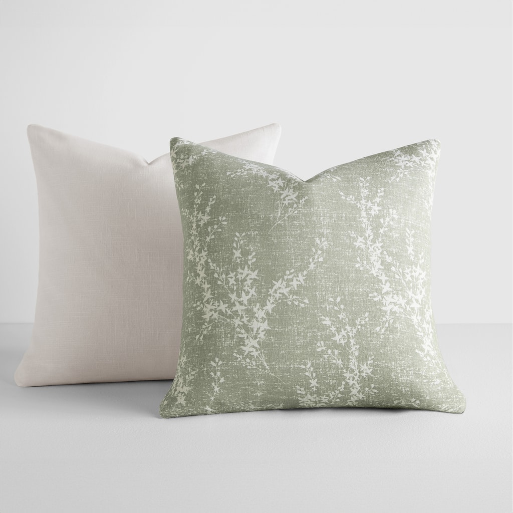 2-Pack Cotton Slub Decor Throw Pillows in Willow