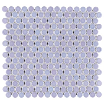 Merola Tile Hudson Penny Round Lavendar 11-7/8" x 12-5/8" Porcelain Floor and Wall Tile
