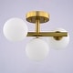 preview thumbnail 9 of 8, Graham 13-in W Gold Brass Contemporary Semi Flush Mount Ceiling Light Fixture White Frosted Globes