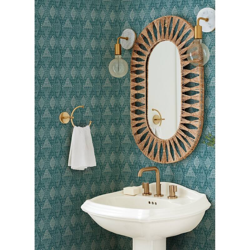 A-Street Prints Grady Teal Dotted Geometric Wallpaper
