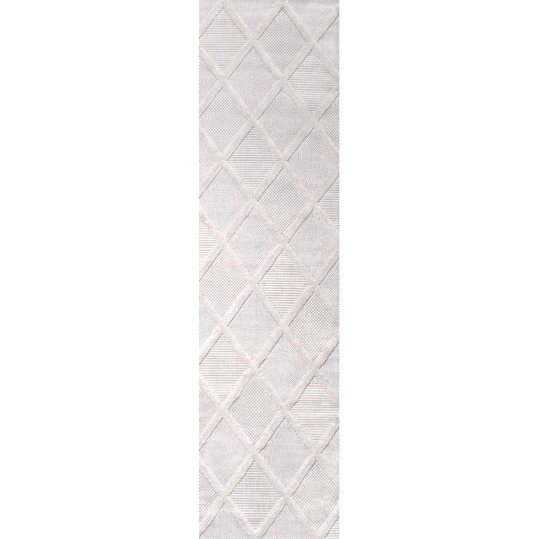 JONATHAN Y Talaia Diamond Trellis Indoor/Outdoor Area Rug - 2 X 8 - Ivory