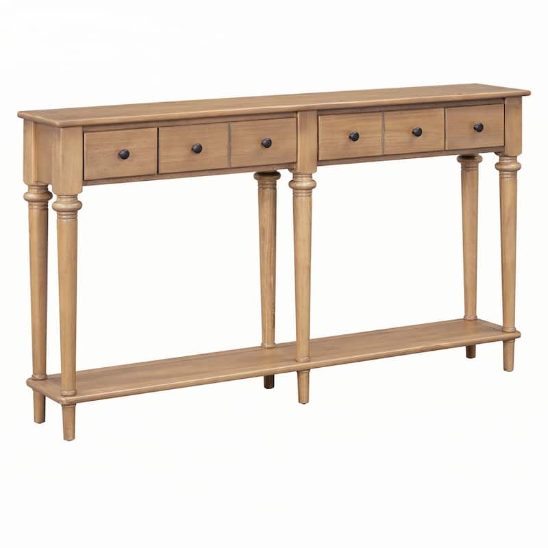 Entryway Table with 4 Drawers(Old Pine)
