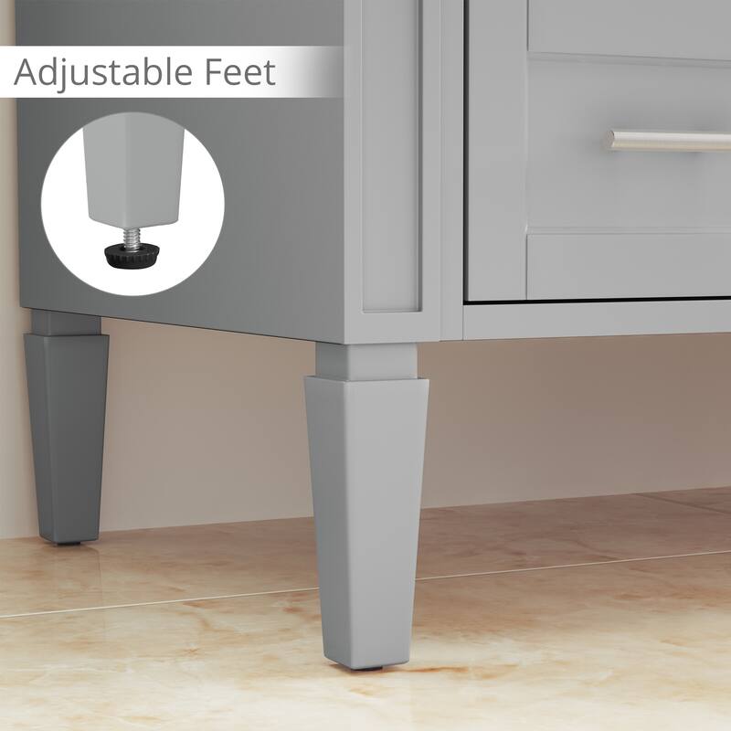 36/48/60 in. Bathroom Vanity with Ceramic Undermount Sink, Wood Cabinet, and storage drawers