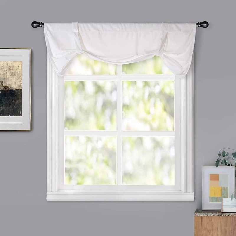 DriftAway Velvet Room Darkening Rod Pocket Tie Up Valance