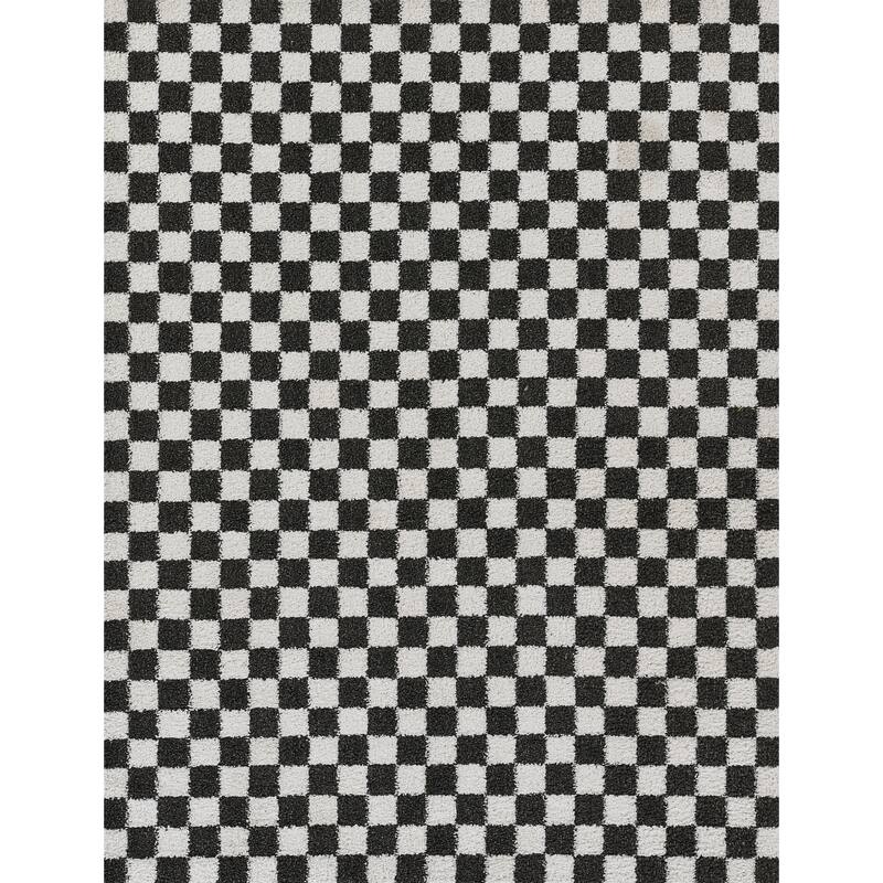 Novogratz by Momeni Mia Check Area Rug - 7' 10" x 10' - Black - Rectangle