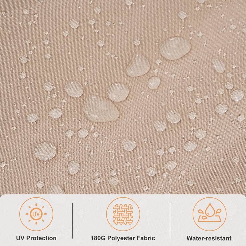 Autlaycil 10ft Offset Hanging Market Patio Umbrella With Base&Solar Lights