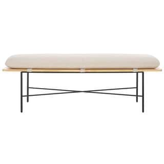 SAFAVIEH Emric Bench with Cushion - 52"W x 16"D x 18"H