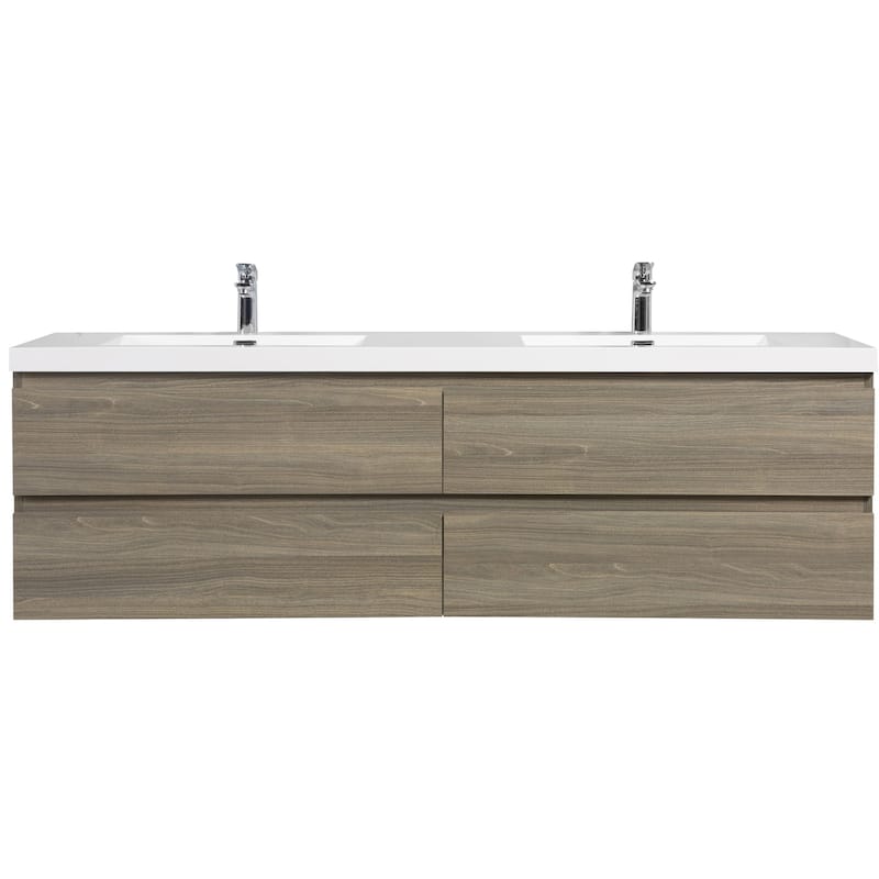 MDF Floating Bathroom Vanity with Integrated Resin Sink