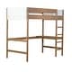 preview thumbnail 11 of 18, Twin Size Rubber Wooden Loft Bed with Desk,Ladder,Safety Guardrails,Teddy Fleece Fabric Headboard/Footboard