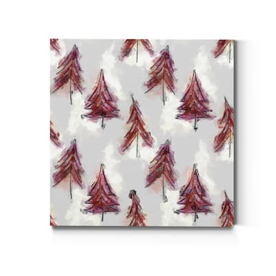 Christmas Trees Red-Premium Gallery Wrapped Canvas - Ready to Hang