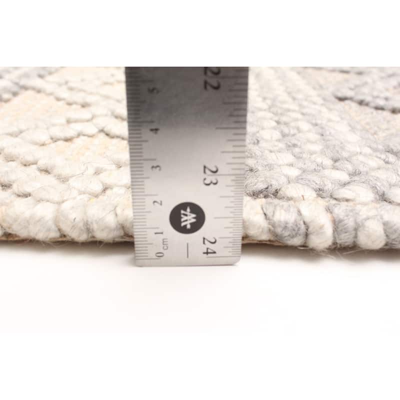 ECARPETGALLERY Braid weave Sienna Beige Wool Rug - 5'1 x 7'5