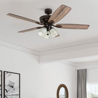 52" Prominence Home Marston Rustic Farmhouse Ceiling Fan, Prismatic Glass, Barnwood Blades - 52-inch