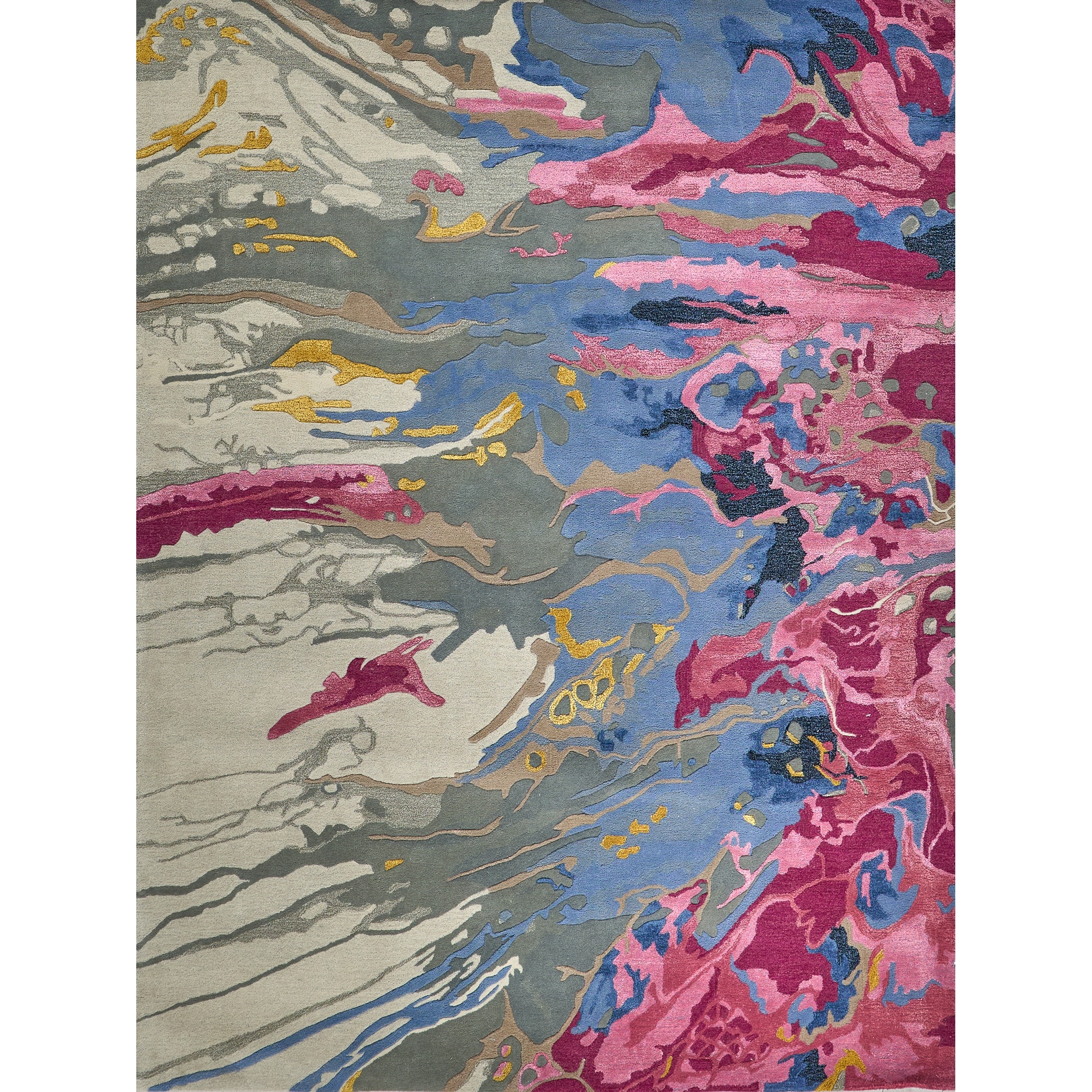 Solara hand-tufted New Zealand Wool Pink/Blue/Multi Area Rug - 8' x 10'
