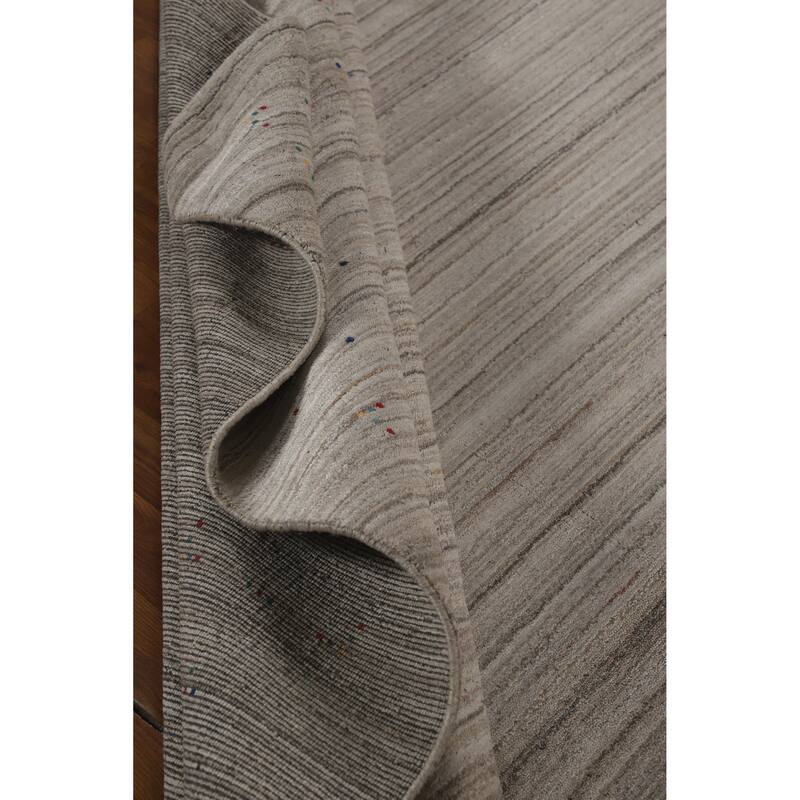 Hand Knotted Oriental 100% Wool Carpet Tribal Tribal Greys & Charcoal Gabbeh Area Rug - 10' 1'' X 8' 1''