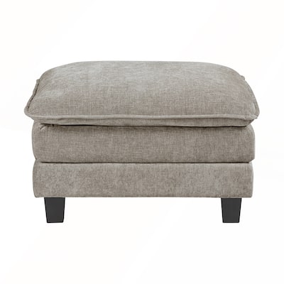 Modern Style Ottoman with Chenille Fabric and Durable Plywood Frame for Contemporary Living Rooms