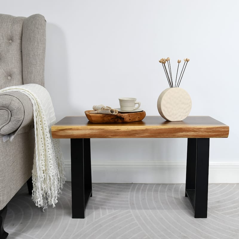Natural Wood Rectangle Bench