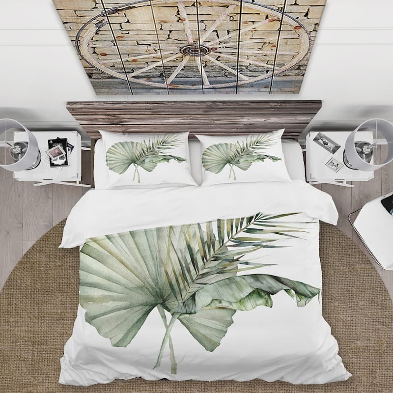 Designart 'Tropical Bouquet With Banana Palm & Coconut Leaves' Traditional Duvet Cover Set
