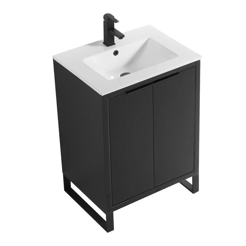 Fine Fixtures Opulence Collection Bathroom Vanity with White Ceramic Sink