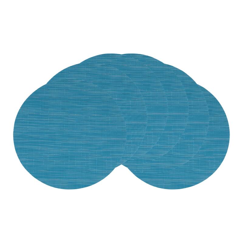 Round Placemats Set of 6 PVC Placemats for Kitchen Dining Table Decor Table Placemats Wipeable Table Mat - 14*14in
