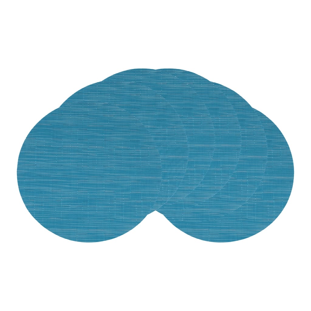 Round Placemats Set of 6 PVC Placemats for Kitchen Dining Table Decor Table Placemats Wipeable Table Mat - 14*14in