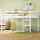preview thumbnail 9 of 19, Minimalistic Twin Size Wooden Low Loft Bed Kids Bed with Ladder and Safety Guardrail,Storage Space White