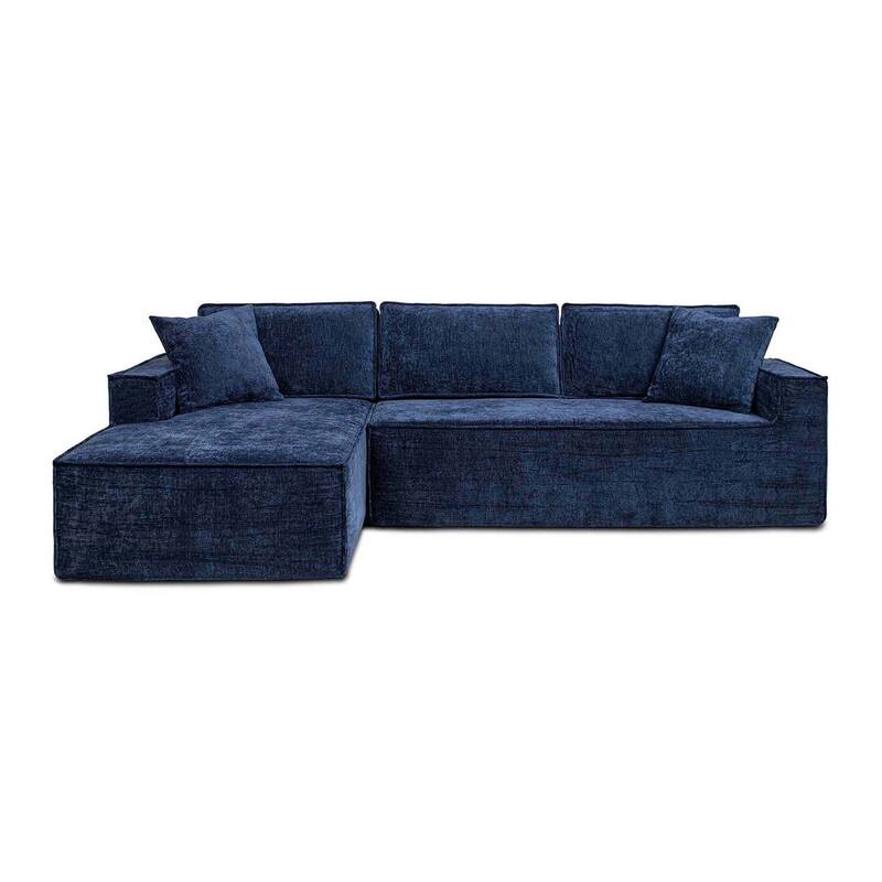 Brenley 110.5" Sofa-in-a-Box Chenille Upholstered Frameless 2-Piece Sectional Sofa