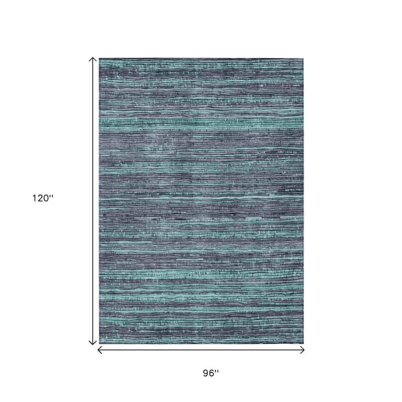 HomeRoots Striped Transitional Rectangle Outdoor Rug