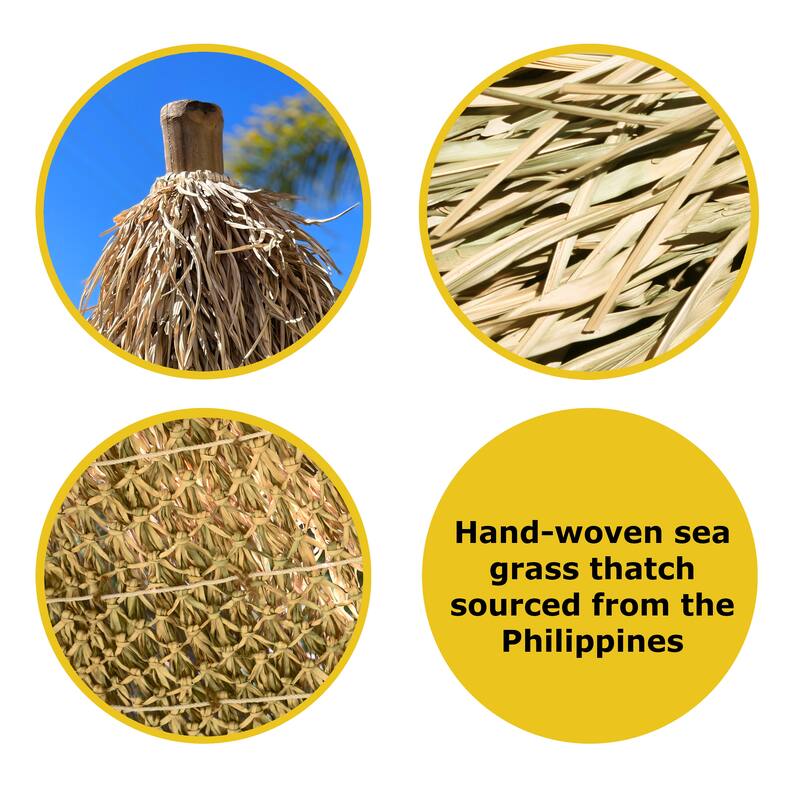 Bamboo Sea Grass Thatch Patio Umbrella For Outdoor Backyard Market Umbrella