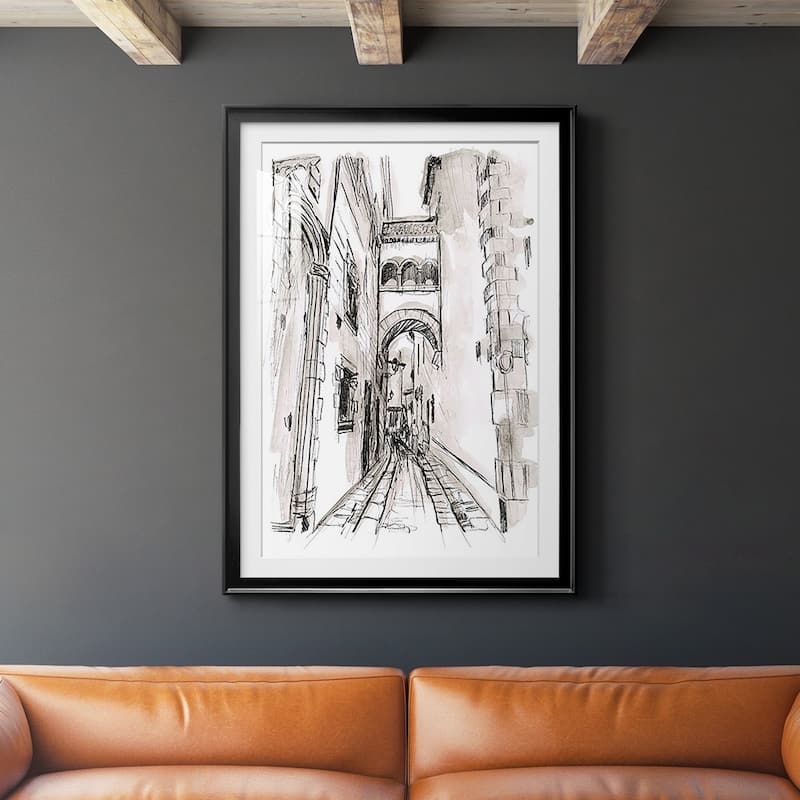 Europe Street Sketches II Premium Framed Print - Ready to Hang