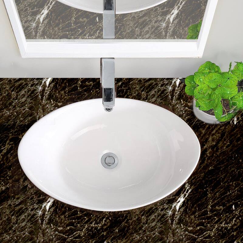Highpoint Collection 23-inch White Ceramic Oblong Bathroom Vessel Sink