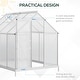 preview thumbnail 6 of 15, Outsunny Aluminum Greenhouse Polycarbonate Walk-in Garden Greenhouse Kit with Adjustable Roof Vent, Rain Gutter and Sliding Door