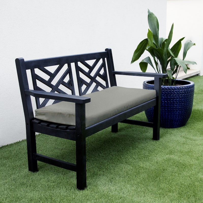 Sorra Home Outdura Solid Indoor/Outdoor Round-front Bench Cushion - 56 in x 19.5 in x 2 in - ETC Smoke