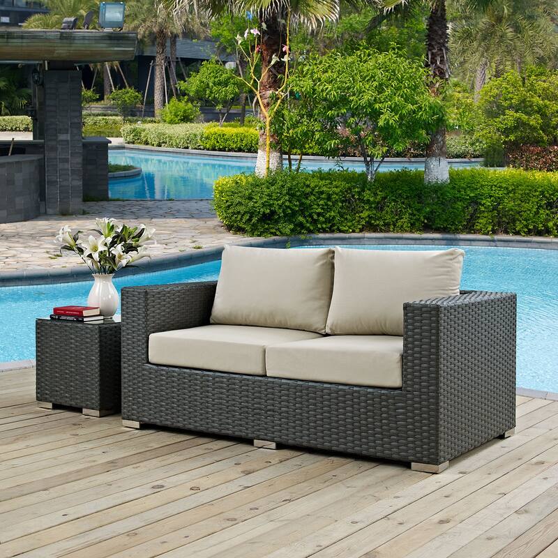 Sojourn Outdoor Patio Sunbrella® Loveseat - Canvas Antique Beige