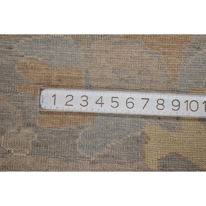 Hand Knotted Oriental 100% Wool Carpet Transitional All-Over Greys & Charcoal Oushak Area Rug - 11' 7'' X 8' 5''