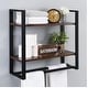 Bathroom Shelf with Bar Wall Mounted, 2-Tier Industrial，with Double ...