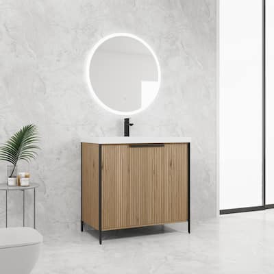 36" Freestanding Bathroom Vanity with Resin Sink
