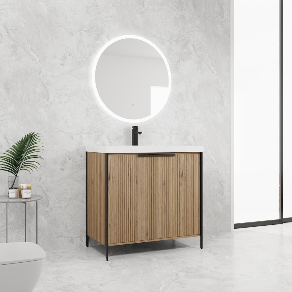 36" Freestanding Bathroom Vanity with Resin Sink