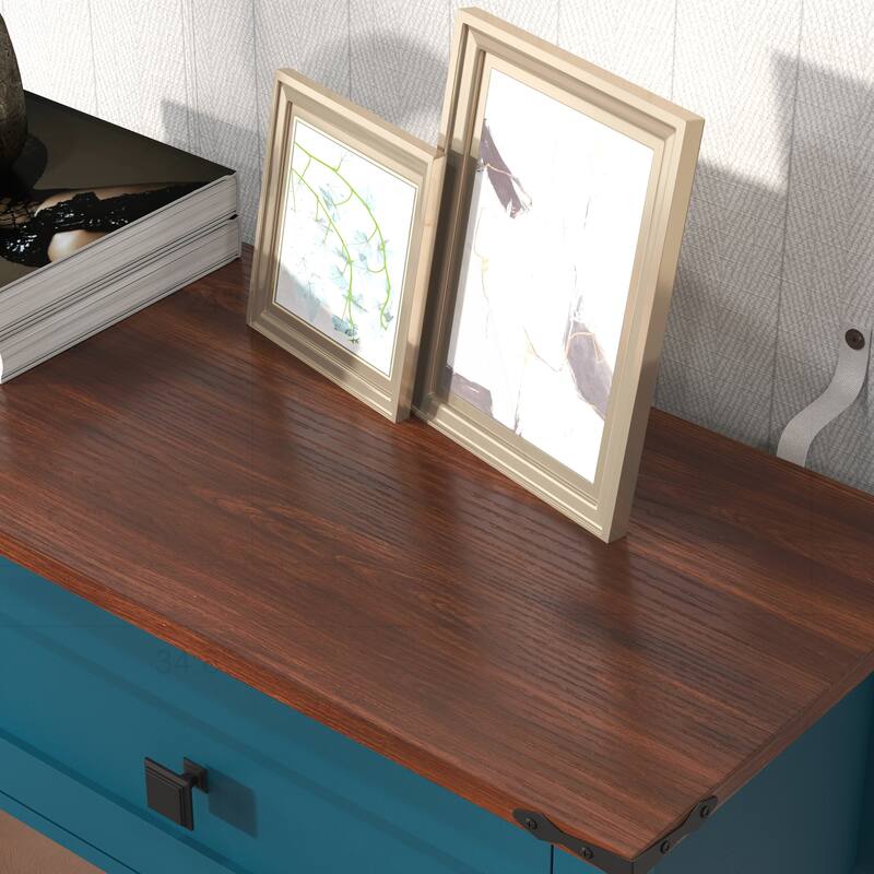 Versatile Rustic Console Table with Multiple Storage Options for Any Room