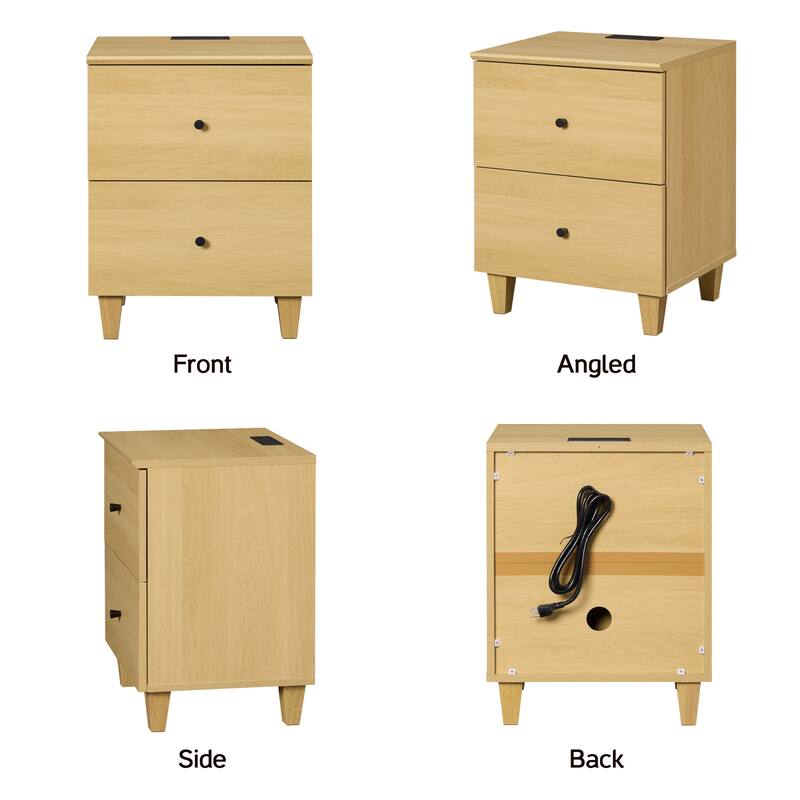 Bedroom 12-Drawer Dresser and Charging Nightstand Set, 94.4" Wide