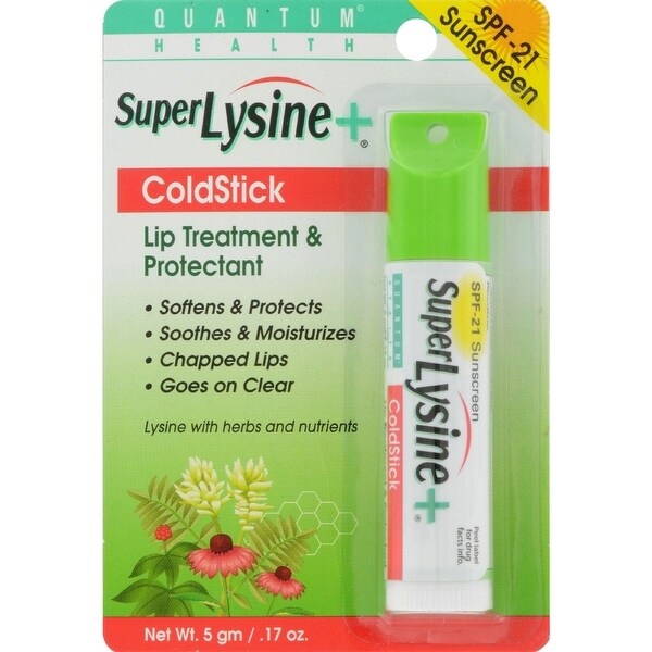 Quantum Super Lysine and Cold Stick Tube Lip Protector and Cold Sore Treatment - 0.18 oz